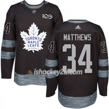 Mænd NHL Toronto Maple Leafs Trøje Auston Matthews 34 1917-2017 100th Anniversary Adidas Sort Authentic